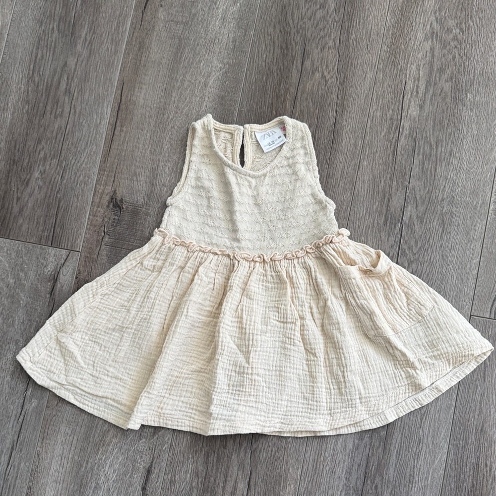Zara Cream Kids Casual Dress